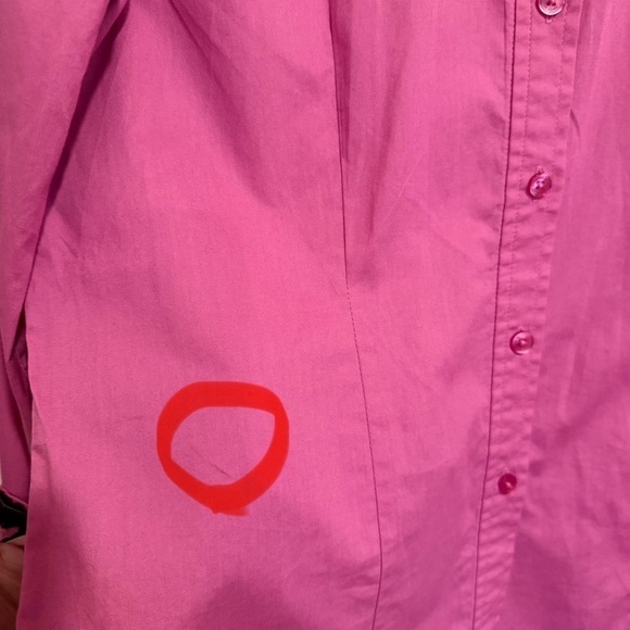 Jones New York Signature Pink Button-Up Shirt with Floral Accents size Medium - Picture 5 of 10